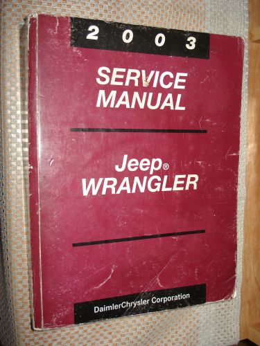 2003 jeep wrangler service manual original shop book rare tj series