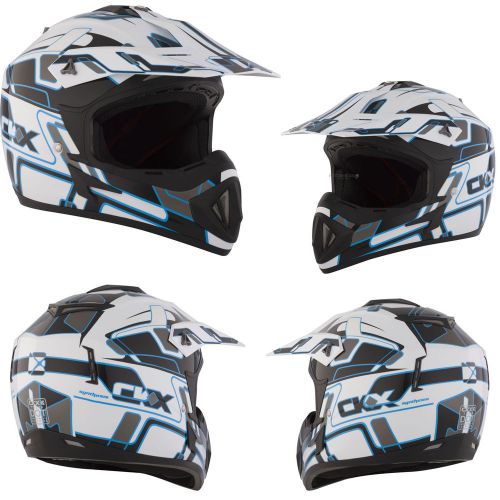 Mx helmet ckx tx 529 synthesis blue/black/white medium adult motocross off road