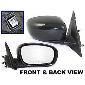 Power heated side view door mirror assembly passenger's right foldaway