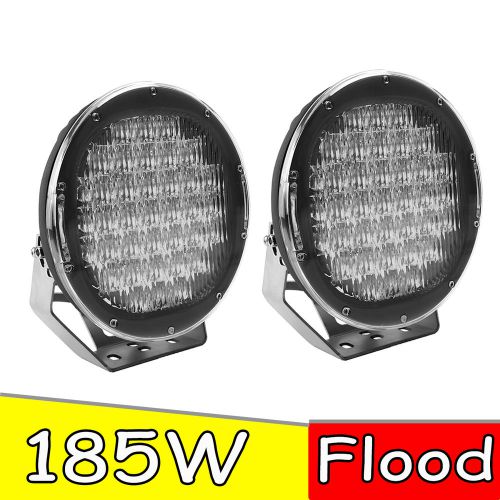 2x9&#034; 185w round cree led work light spot car offroad jeep truck 4wd driving lamp