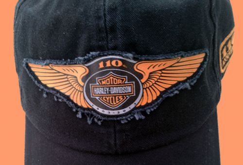 Harley davidson 110th anniversary wing logo ball cap hat