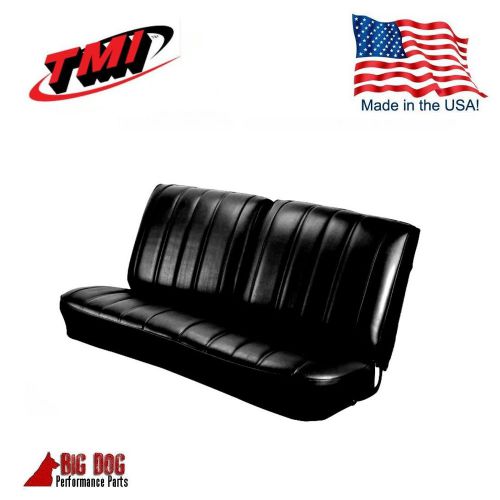 1966 chevelle coupe front bench / rear seat upholstery black vinyl in stock! tmi