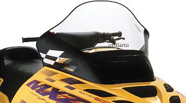 Powermadd 17 3/4 in. high smoke windshield w/yellow checkers standard 10324010