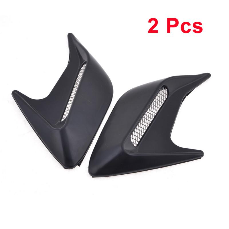 Car auto exterior decorative side air flow vent fender 3d sticker black 2pcs