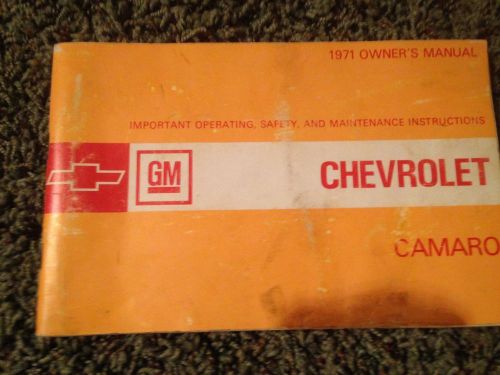 1971 chevrolet camaro owner&#039;s manual