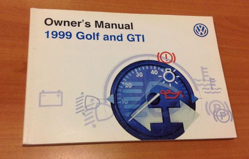 1999 volkswagen golf and gti owner&#039;s manual