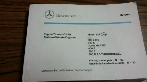 92 mercedes 300d 300sd owners service manual engine/chassis/units