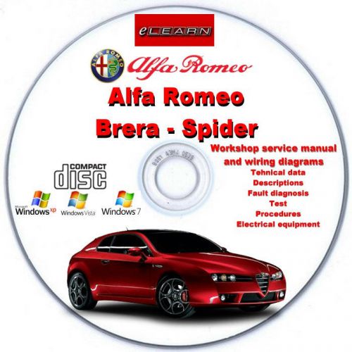 Alfa romeo brera - spider 2006 elearn – multilingual factory repair manual cd