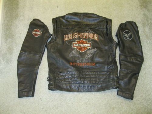 Harley davidson 3 in 1 leather brawler jacket / vest.  men&#039;s sz medium biker