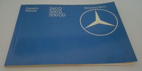 Mercedes benz 240d, 300d, 300cd owner&#039;s manual, type 123 d 1980