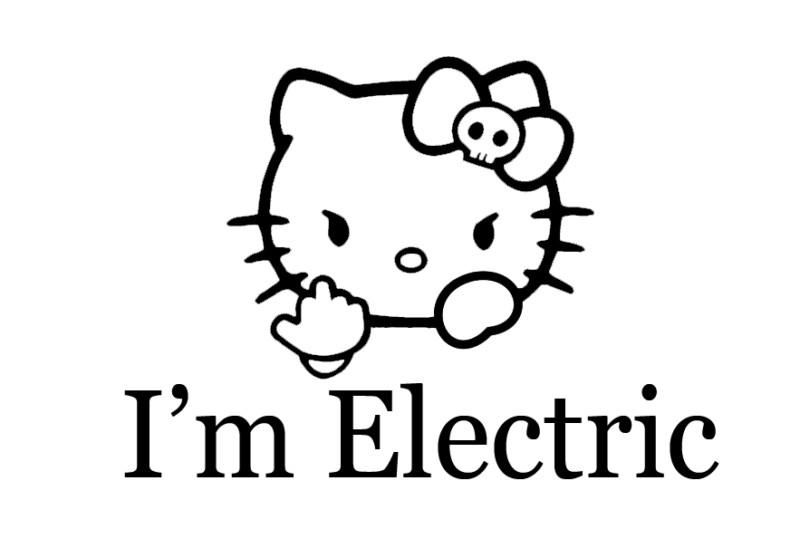 Hello kitty decal hybrid decal im electric car decal bad hello kitty decal prius