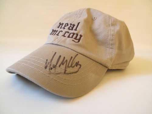 Neal mccoy autographed trucker hat baseball cap trendwave cobra tan &amp; brown