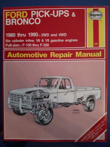 Haynes repair manual 880 - ford pick-ups &amp; bronco  1980-1990