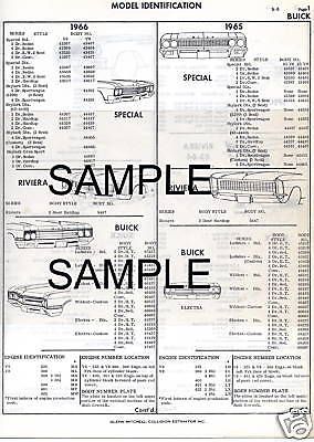 1968 1969 buick riviera 6 69 body parts list part numbers crash sheets !