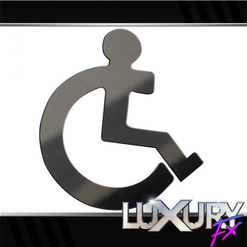 2pc. luxury fx stainless steel handicap symbol emblem
