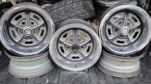 Ford magnum 500 wheels 5 14x6 5 lugs 3 trim rings and 2 caps original ford