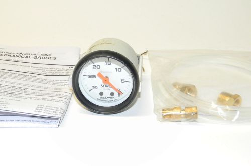 Autometer phantom mechanical vacuum gauge 2 1/16&#034; white face p/n 5784 exc