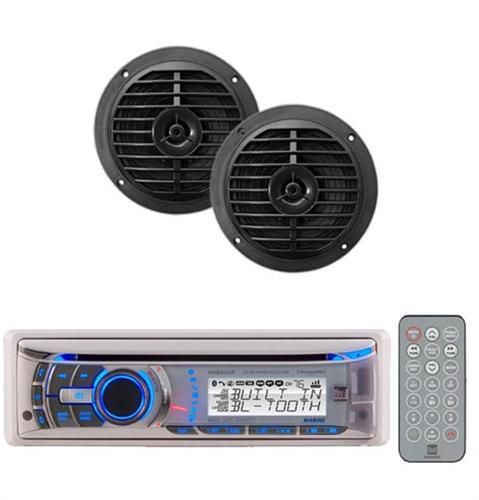 New 240w dual amb600w boat marine waterproof cd mp3 usb stereo 2 x 6.5&#034; speakers