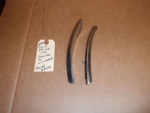 1968 1969 1970 1971 1972 gto lemans  fender to windshield stainless trim  pair