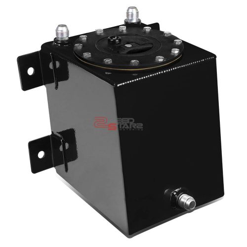 1 gallon lightweight black coat aluminum fuel cell tank/2&#034; sump+cap+level sender