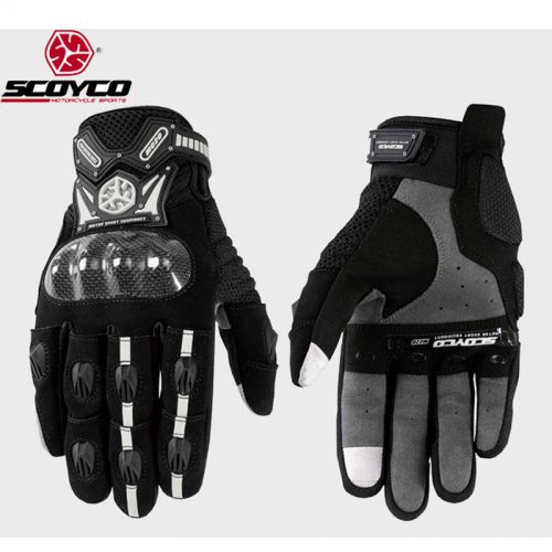 Black motorcycle motocross atv dirt bike racing gloves windproof full finger men