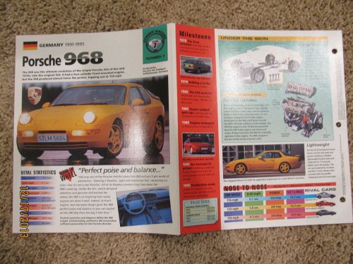 ★★ porsche 968 club sport - collector brochure specs info 1991 - 1995 ★★