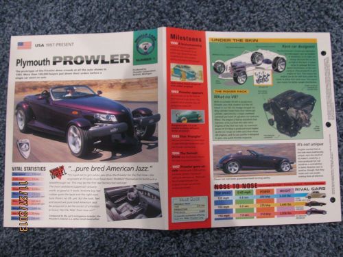 ★★ plymouth prowler - collector brochure specs info 1997+ ★★