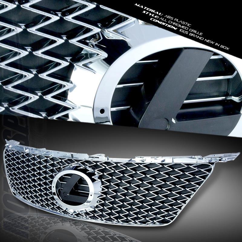 06-08 lexus is250 is350 gse20 sedan 4dr chrome mesh sport style front grille kit