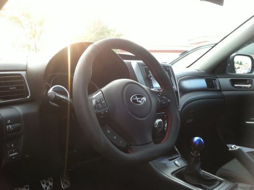 Gtspec d shape steering wheel for 2008+ 2011 wrx sti impreza red trim