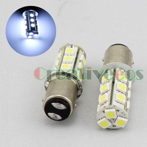 2x 1157 bay15d 18-smd car 12v led tail brake turn signal light bulb lamp white