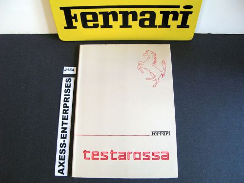 1985 1986 ferrari testarossa owners manual user technical instructions book j154