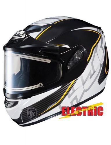 Hjc cs-r2 injector snow helmet w/electric shield yellow/white/black