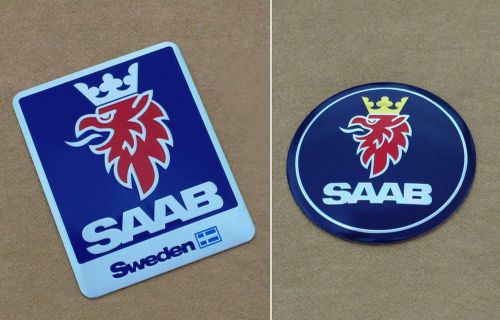 2 nice saab items, alloy saab badge 2.75&#034;l &amp; saab emblem 2.25&#034; for hood trunk !!