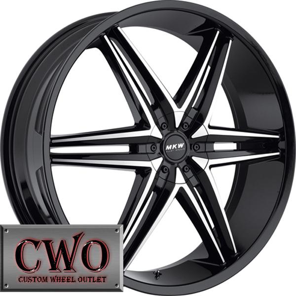 24 black mkw m106 wheels rims 5x112/5x114.3 5 lug mercedes audi honda nissan