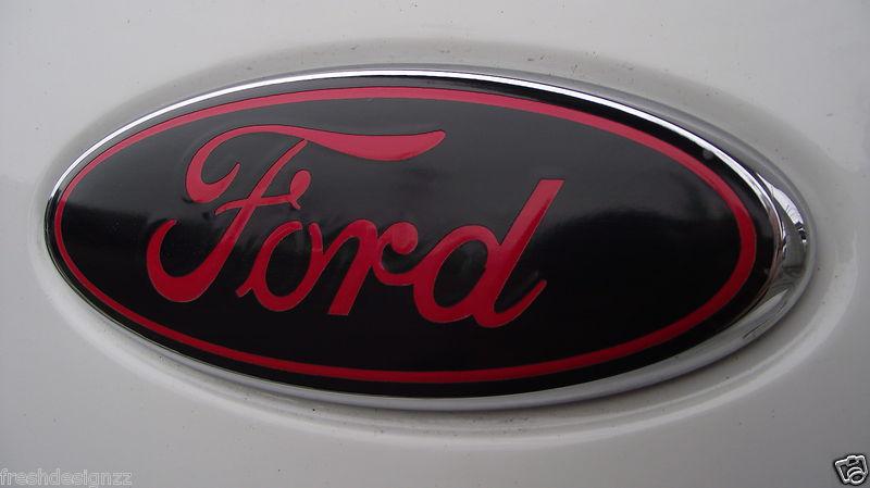 Ford escape - oval front and rear emblem decal overlay - 08 09 2010 2011 2012