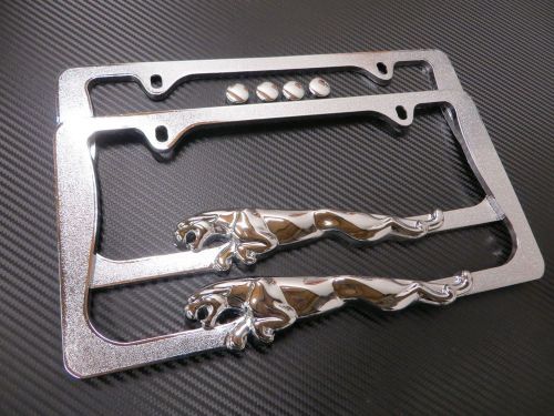 (2pcs) jaguar x-type 3d chrome metal license plate frame