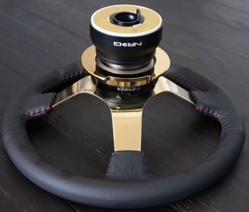 Nrg short hub quick release steering wheel 2.8 gold cg for volkswagen passat