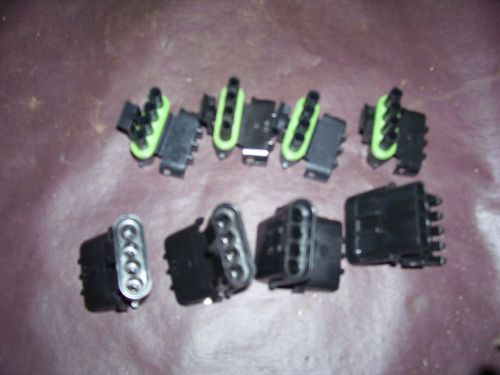 Delphi weather pack 4 pin connector  ( 8 pcs ) 4 male 4 female
