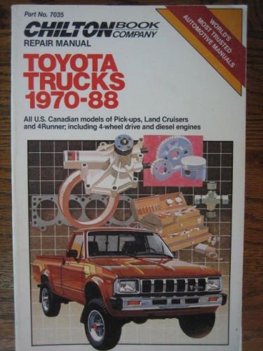 Toyota trucks 1970-88 repair manual by chilton