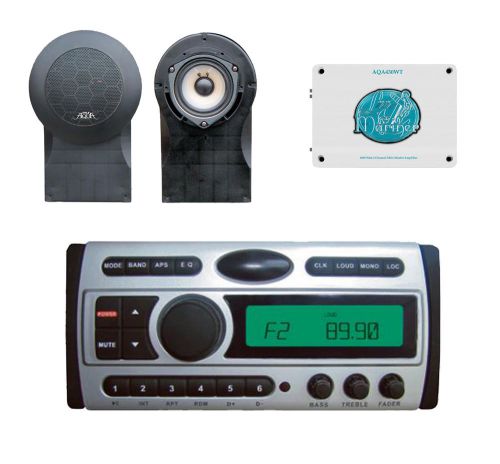 New pyle mariene am fm cd mp3 receiver+1600w mini amp, 2x 5&#034; black 500w speakers