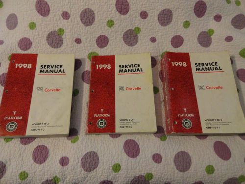 Chevrolet corvette books 1, 2 &amp; 3 complete set 1998 gm chevy shop service manual