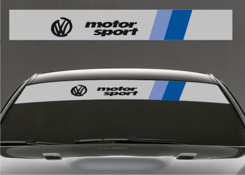 Vw motorsport sunstrip vinyl decal stickers windshield eyebrow 8&#034; x 51&#034; 20x130cm