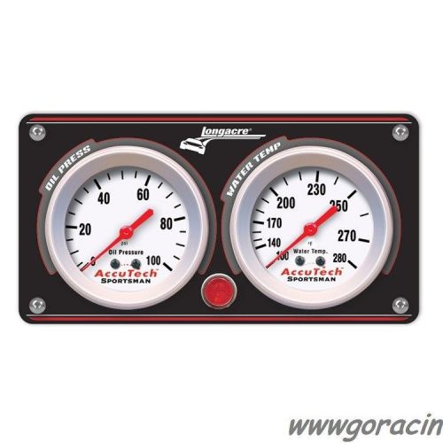 Longacre econo black aluminum panel with sportsman gauges,water temp,oil psi