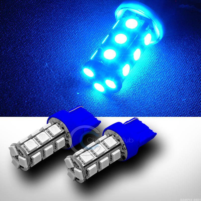 2pc 7440 t20 18x 5050 3-chip smd led blue front turn signal light bulb dc 12v