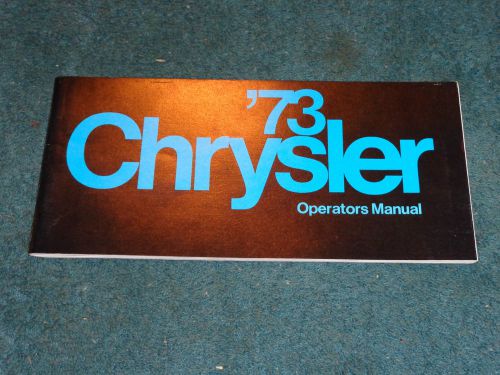 1973 chrysler owner&#039;s manual nice original guide book