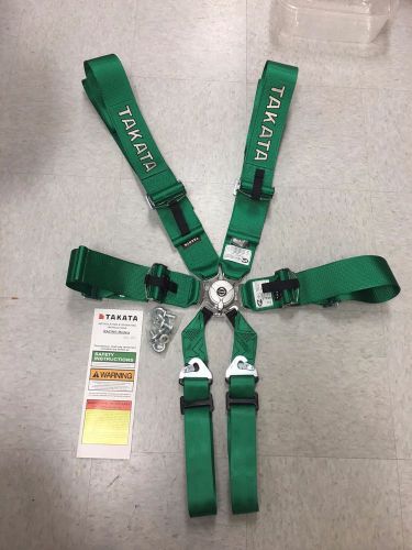 Takata 72004us-h2 green race 6 sfi approved 6 point harness
