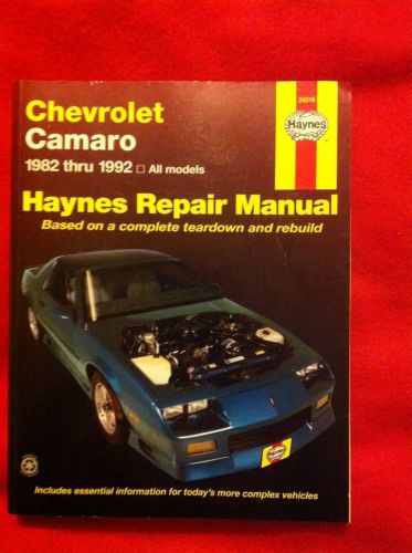 Chevrolet camaro 1982 thru 1992 haynes repair manual