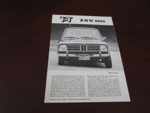 1971 1972 1973 1974 1975 ? bmw 2002 track &amp; traffic road test sales brochure