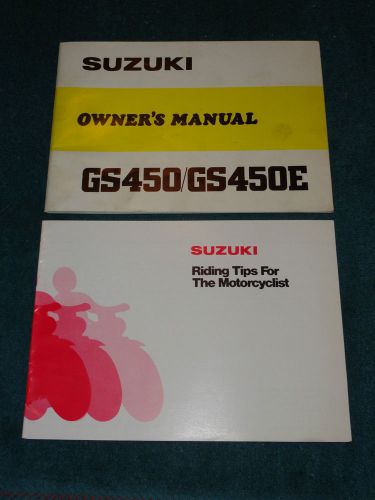 1979 /1980 suzuki gs450 / gs450e owner&#039;s manual set / orig owners guide book set