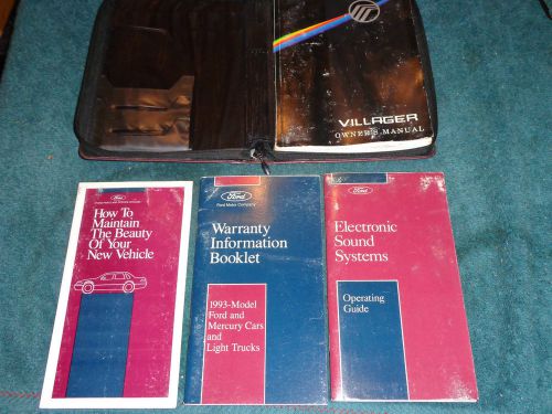 1993 mercury villager owner&#039;s manual set / owner&#039;s guide set / original!!!